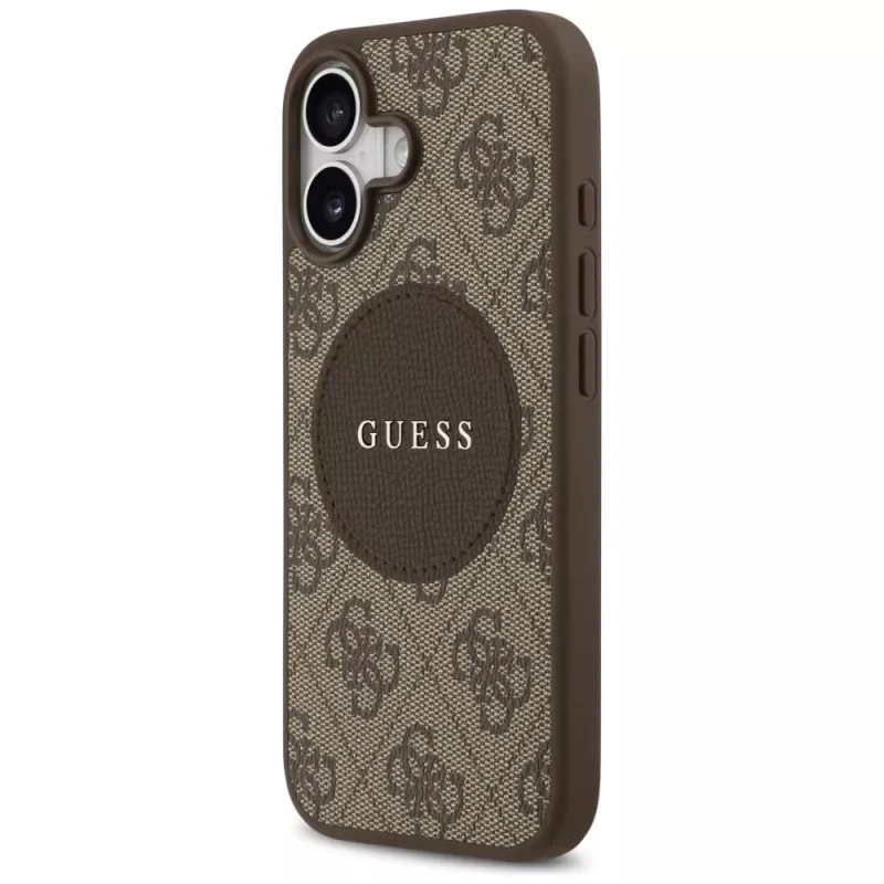 Guess 4G Circle Classic Logo MagSafe -suojakotelo Apple iPhone 17:lle - ruskea