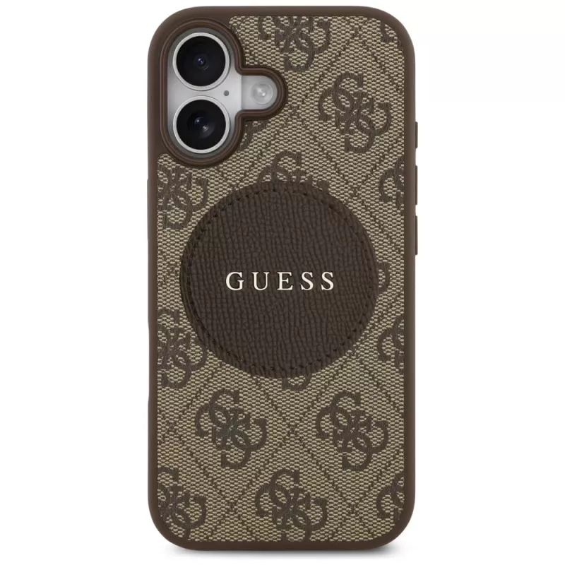 Guess 4G Circle Classic Logo MagSafe -suojakotelo Apple iPhone 17:lle - ruskea