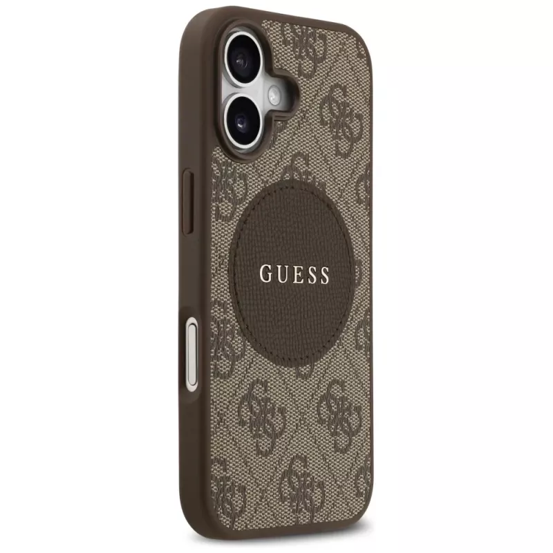 Guess 4G Circle Classic Logo MagSafe -suojakotelo Apple iPhone 17:lle - ruskea