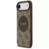 Guess 4G Circle Classic Logo MagSafe -kotelo iPhone Airille, ruskea