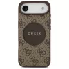 Guess 4G Circle Classic Logo MagSafe -kotelo iPhone Airille, ruskea