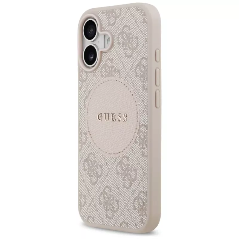 Guess 4G Circle Classic Logo MagSafe -kotelo iPhone 17:lle - pinkki