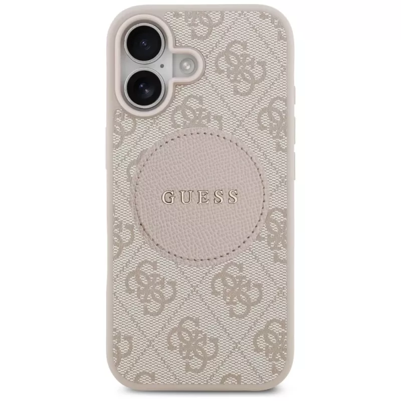 Guess 4G Circle Classic Logo MagSafe -kotelo iPhone 17:lle - pinkki