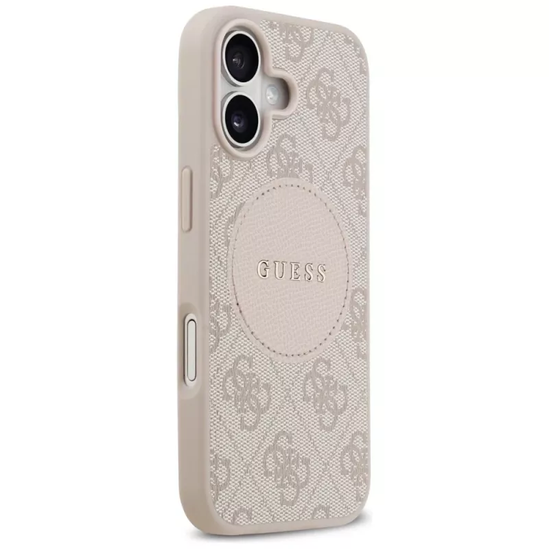 Guess 4G Circle Classic Logo MagSafe -kotelo iPhone 17:lle - pinkki