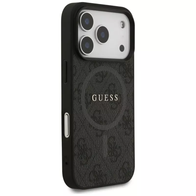 Guess 4G Ring Classic Logo MagSafe -kotelo iPhone 17 Prolle (musta)