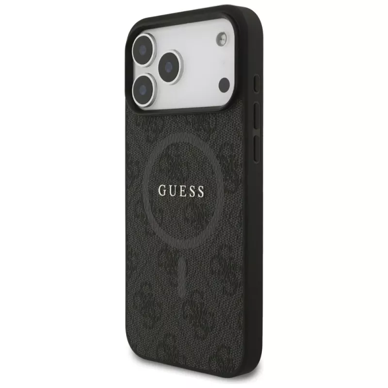 Guess 4G Ring Classic Logo MagSafe -kotelo iPhone 17 Pro Max (musta)