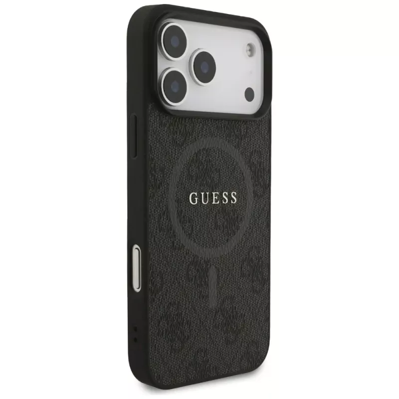 Guess 4G Ring Classic Logo MagSafe -kotelo iPhone 17 Pro Max (musta)