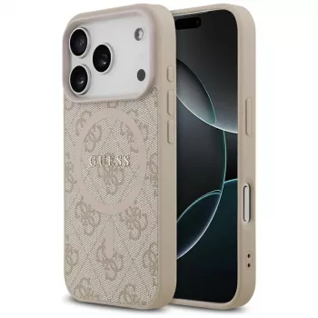 Guess 4G Ring Classic Logo MagSafe -kotelo iPhone 17 Pro, pinkki