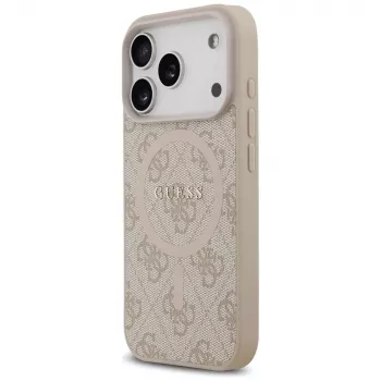 Guess 4G Ring Classic Logo MagSafe -kotelo iPhone 17 Pro, pinkki