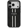 Guess 4G Printed Stripes MagSafe -kotelo iPhone 17 Pro (musta)