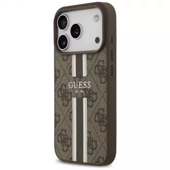 Guess 4G Printed Stripes MagSafe -kotelo Apple iPhone 17 Pro - ruskea