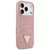 Guess Rhinestone Triangle Logo -kotelo iPhone 17 Pro, pinkki