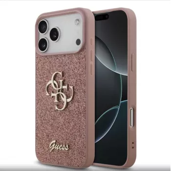 Guess Fixed Glitter Big 4G -kotelo iPhone 17 Pro Max (pinkki)