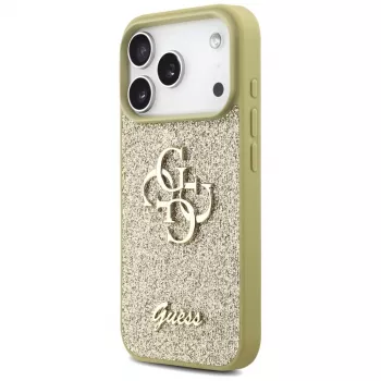 Guess Fixed Glitter Big 4G -suojakotelo Apple iPhone 17 Pro, kulta