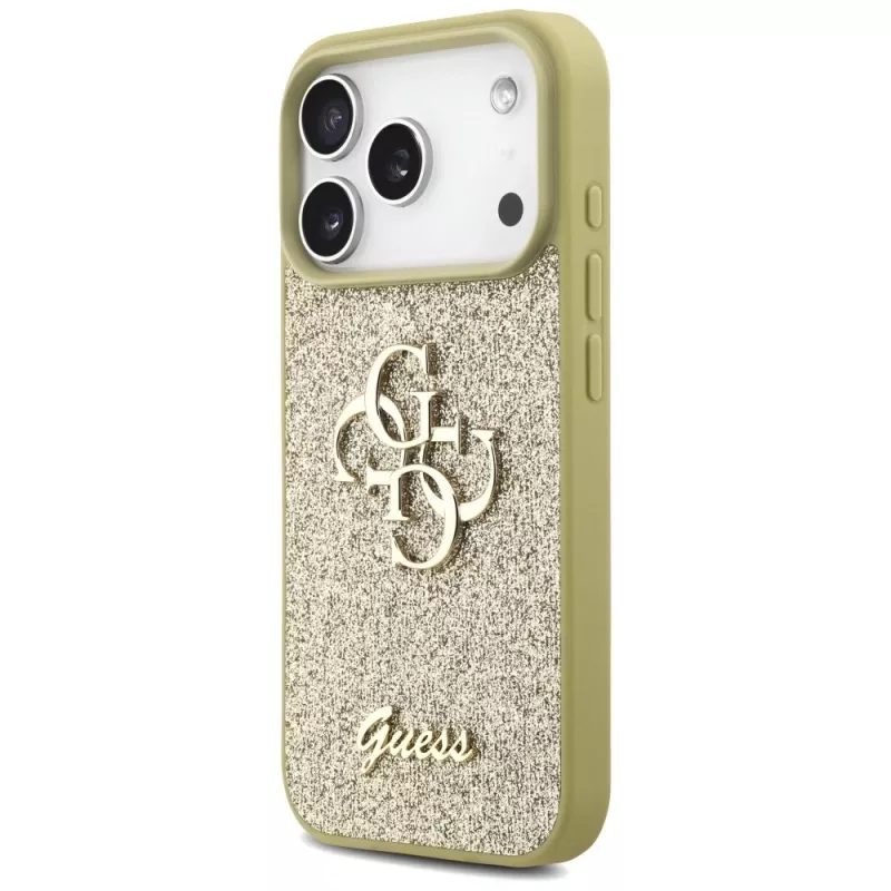 Guess Fixed Glitter Big 4G -suojakotelo Apple iPhone 17 Pro, kulta