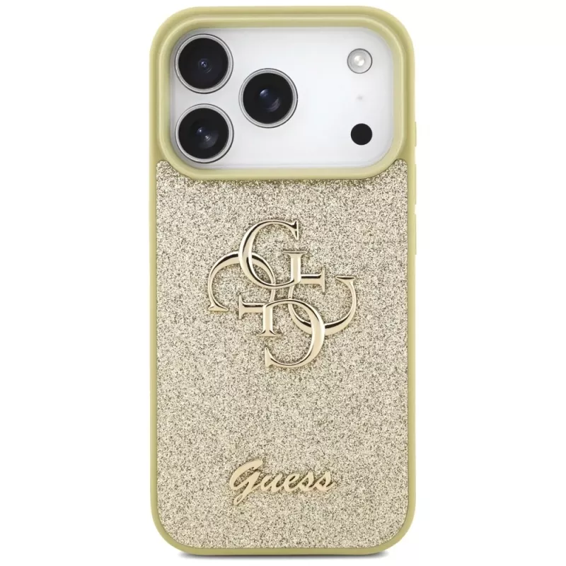 Guess Fixed Glitter Big 4G -suojakotelo Apple iPhone 17 Pro, kulta