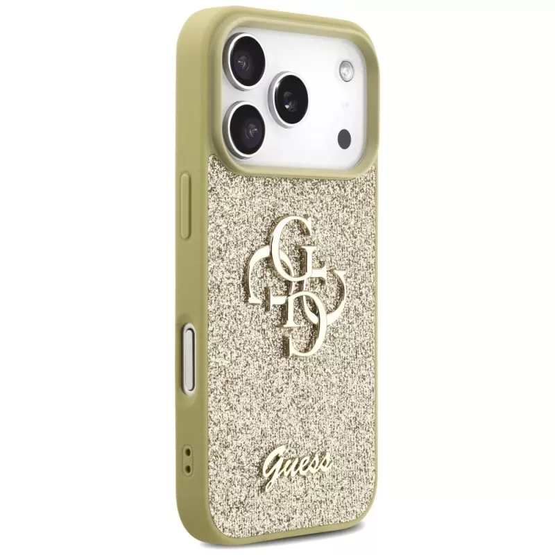 Guess Fixed Glitter Big 4G -suojakotelo Apple iPhone 17 Pro, kulta
