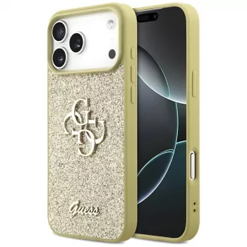 Guess Fixed Glitter Big 4G -kotelo iPhone 17 Pro Max (kulta)