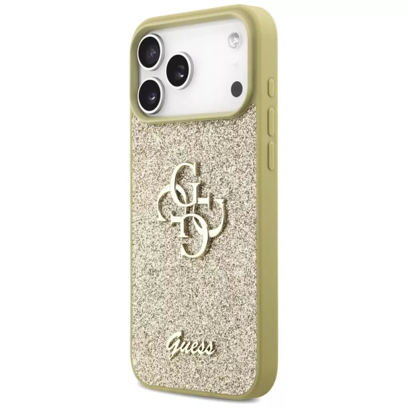 Guess Fixed Glitter Big 4G -kotelo iPhone 17 Pro Max (kulta)
