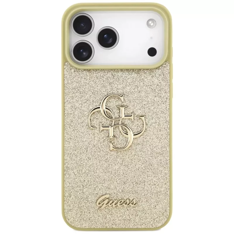 Guess Fixed Glitter Big 4G -kotelo iPhone 17 Pro Max (kulta)