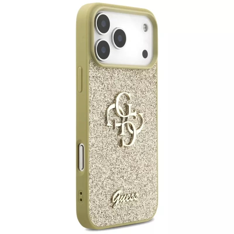 Guess Fixed Glitter Big 4G -kotelo iPhone 17 Pro Max (kulta)
