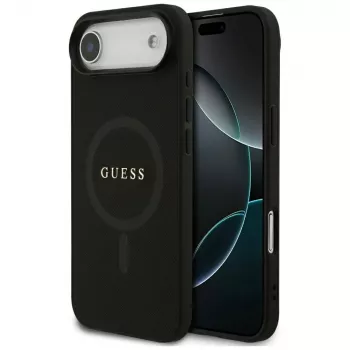 Guess Saffiano Classic Logo MagSafe -kotelo iPhone Air, musta