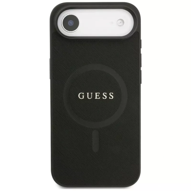 Guess Saffiano Classic Logo MagSafe -kotelo iPhone Air, musta