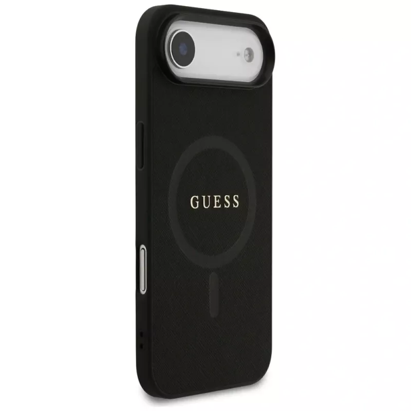 Guess Saffiano Classic Logo MagSafe -kotelo iPhone Air, musta