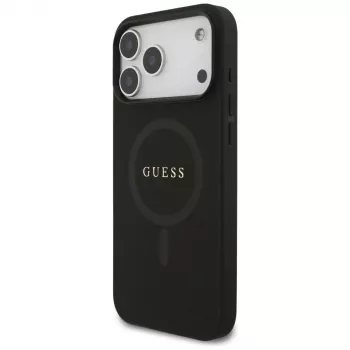 Guess Saffiano Classic Logo MagSafe -kotelo iPhone 17 Pro Max, musta