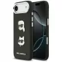 KARL LAGERFELD FW Grained Karl & Choupette Heads Pins & Logo -kotelo iPhone Air, musta