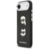 KARL LAGERFELD FW Grained Karl & Choupette Heads Pins & Logo -kotelo iPhone Air, musta