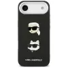 KARL LAGERFELD FW Grained Karl & Choupette Heads Pins & Logo -kotelo iPhone Air, musta