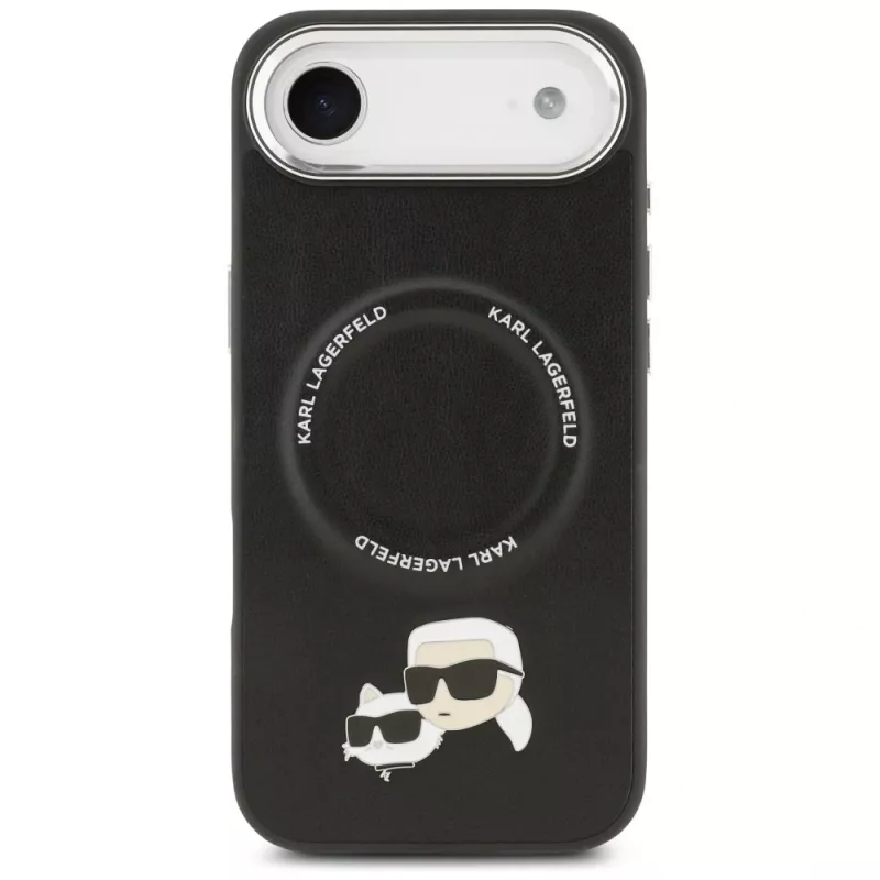 KARL LAGERFELD Karl & Choupette Pins MagSafe -kotelo iPhone Air, musta