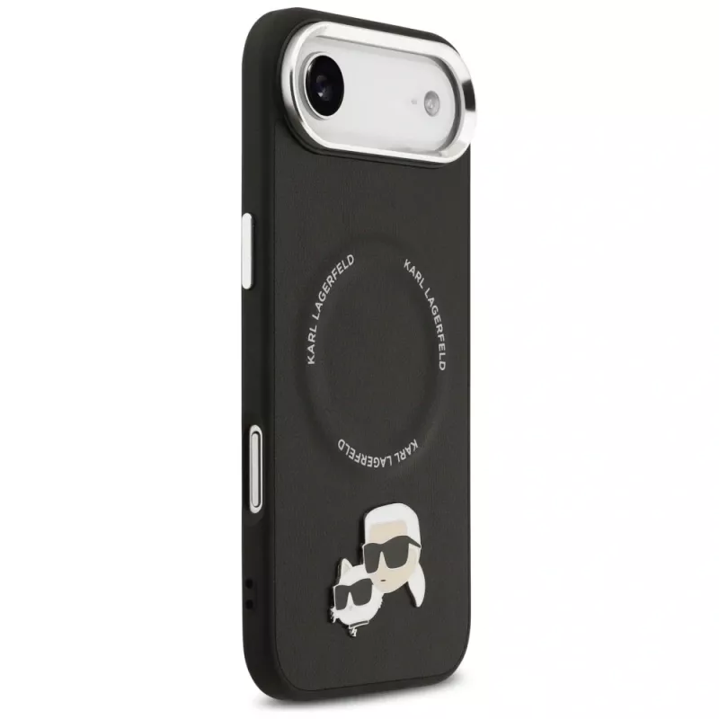 KARL LAGERFELD Karl & Choupette Pins MagSafe -kotelo iPhone Air, musta