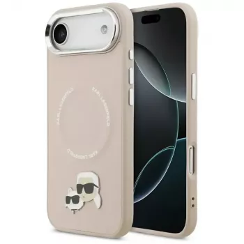 KARL LAGERFELD Karl & Choupette Pins MagSafe -kotelo iPhone Air, pinkki