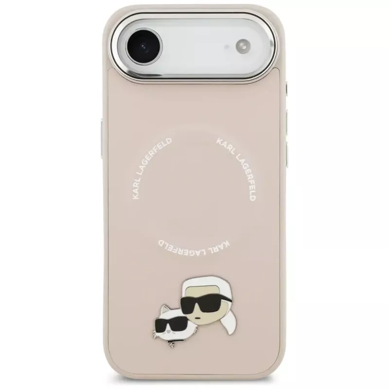 KARL LAGERFELD Karl & Choupette Pins MagSafe -kotelo iPhone Air, pinkki