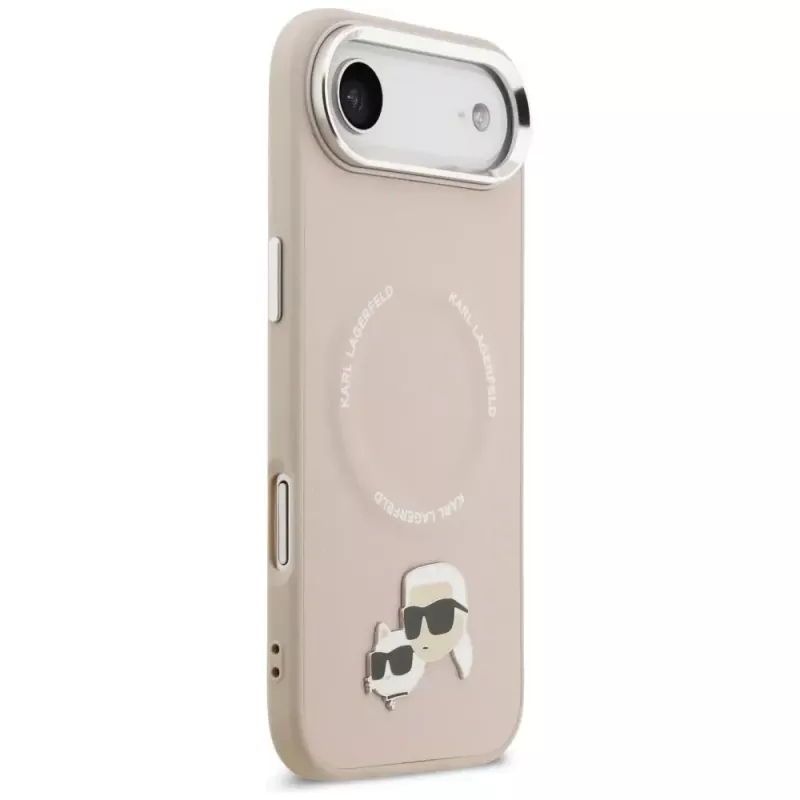 KARL LAGERFELD Karl & Choupette Pins MagSafe -kotelo iPhone Air, pinkki