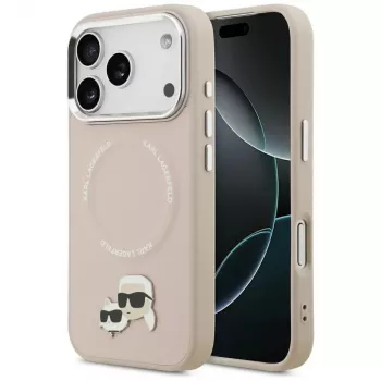 Karl Lagerfeld Karl & Choupette Pins MagSafe -kotelo iPhone 17 Pro, pinkki