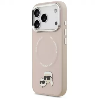 Karl Lagerfeld Karl & Choupette Pins MagSafe -kotelo iPhone 17 Pro, pinkki