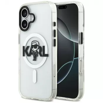KARL LAGERFELD IML Karl Sketch Logo MagSafe -kotelo Apple iPhone 17, läpinäkyvä