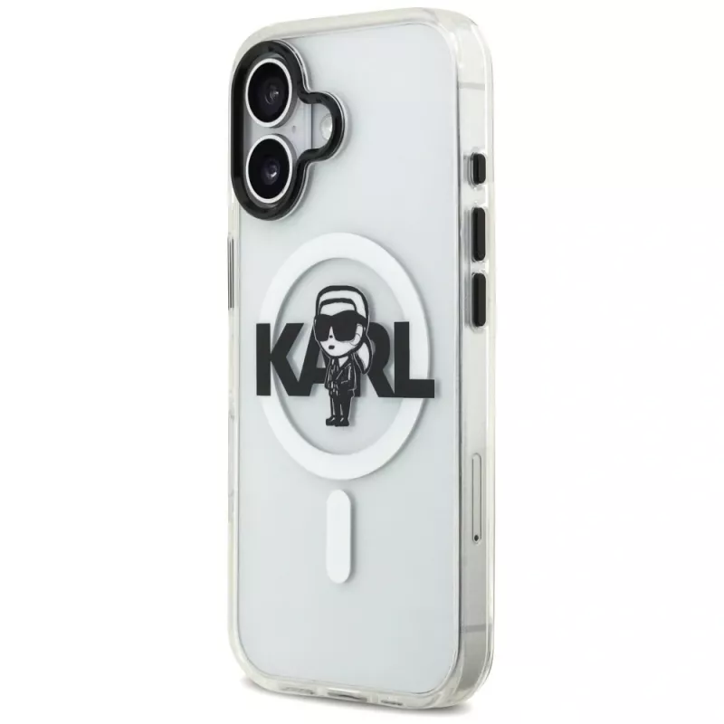 KARL LAGERFELD IML Karl Sketch Logo MagSafe -kotelo Apple iPhone 17, läpinäkyvä