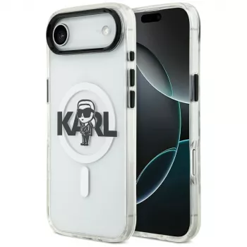 Karl Lagerfeld IML Karl Sketch Logo MagSafe -kotelo iPhone Air, läpinäkyvä