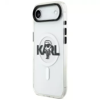 Karl Lagerfeld IML Karl Sketch Logo MagSafe -kotelo iPhone Air, läpinäkyvä