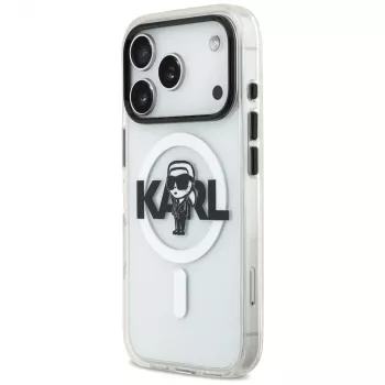 KARL LAGERFELD IML Karl Sketch Logo MagSafe -kotelo iPhone 17 Pro, läpinäkyvä