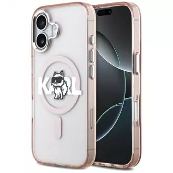 Karl Lagerfeld IML Choupette Sketch Logo MagSafe -kotelo iPhone 17, pinkki
