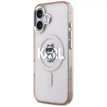 Karl Lagerfeld IML Choupette Sketch Logo MagSafe -kotelo iPhone 17, pinkki