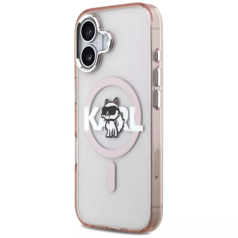 Karl Lagerfeld IML Choupette Sketch Logo MagSafe -kotelo iPhone 17, pinkki