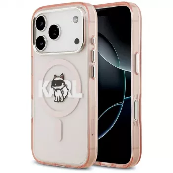 Karl Lagerfeld IML Choupette Sketch Logo MagSafe -suojakotelo iPhone 17 Pro - pinkki
