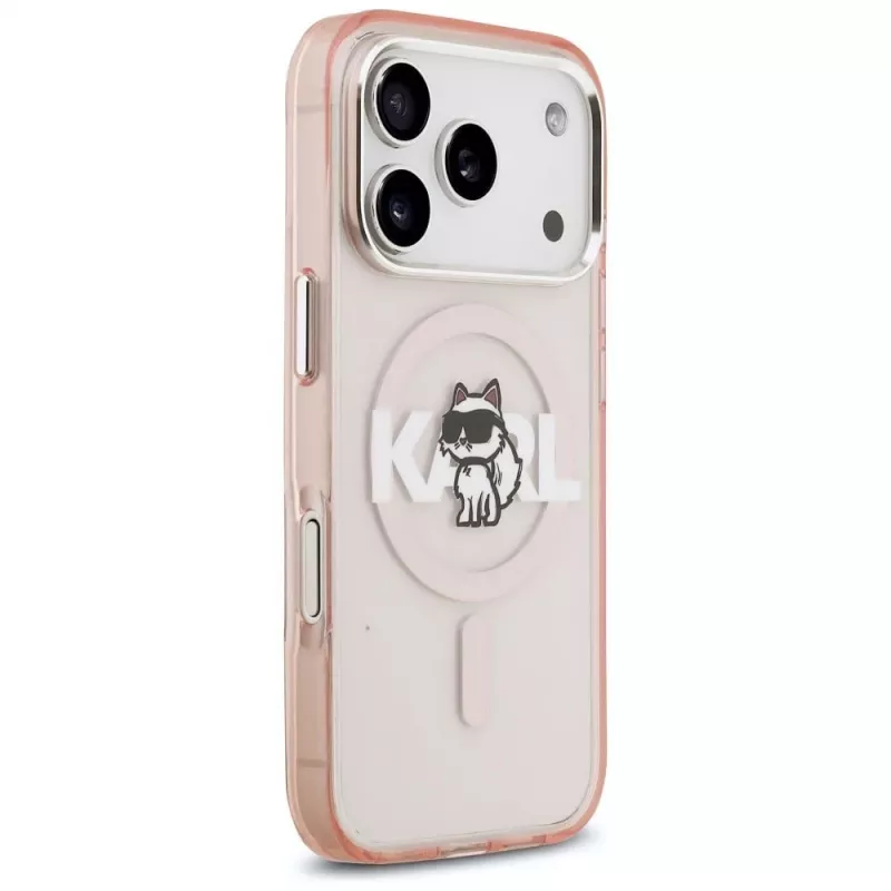 Karl Lagerfeld IML Choupette Sketch Logo MagSafe -suojakotelo iPhone 17 Pro - pinkki