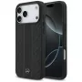 Mercedes Leather Laurel Leaves Stripes MagSafe -suojakotelo iPhone 17 Pro Max - musta